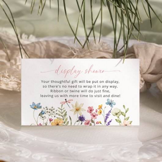 Wildflower Butterfly Baby shower Display Shower Informatiekaartje