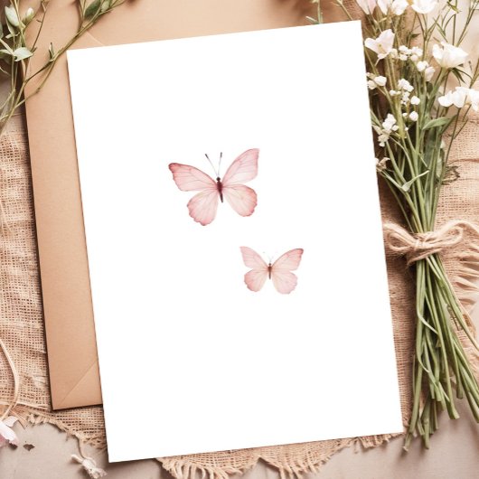 Wildflower Butterfly Baby shower Invitation Kaart