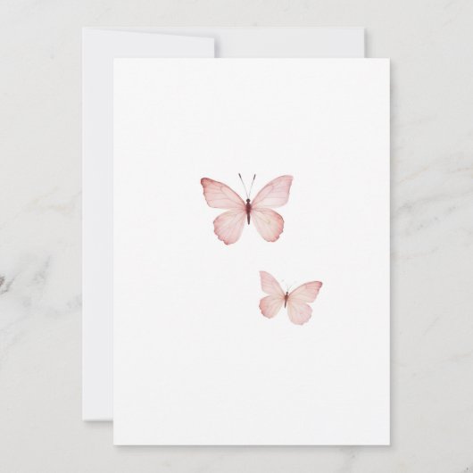 Wildflower Butterfly Baby shower Invitation Kaart (Achterkant)