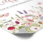 Wildflower Butterfly Baby shower Luier Raffle Poster (Hoek)