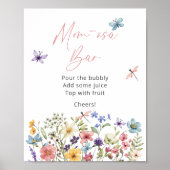 Wildflower Butterfly Baby shower Momosa Bar Poster (Voorkant)