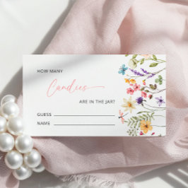 Wildflower Butterfly Baby shower Raad eens hoeveel Informatiekaartje