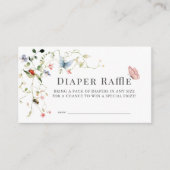 Wildflower Butterfly Bee Baby Luier Raffle Ticket Informatiekaartje (Voorkant)