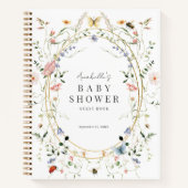 Wildflower Butterfly Bee Baby shower gastenboek Notitieboek (Voorkant)