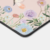 Wildflower Butterfly Blush Roze Bloemen Waterverf Bureaumat