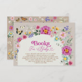 Wildflower Butterfly Boeken voor Baby QR Code RSVP Informatiekaartje (Voorkant / Achterkant)