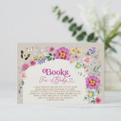 Wildflower Butterfly Boeken voor Baby QR Code RSVP Informatiekaartje (Staand voorkant)