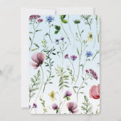 Wildflower Butterfly Boy Baby shower Kaart (Achterkant)