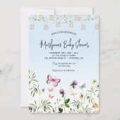 Wildflower Butterfly Boy Baby shower Kaart (Voorkant)