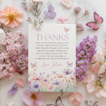 Wildflower Butterfly Bridal Shower Thank You Card Bedankkaart<br><div class="desc">Here's to a lifetime of butterflies | Wildflower butterfly pastel floral bridal shower Thank You Card. Matching items available!</div>