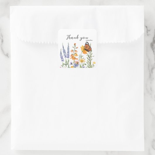 Wildflower Butterfly Dank u Sticker (Tas)