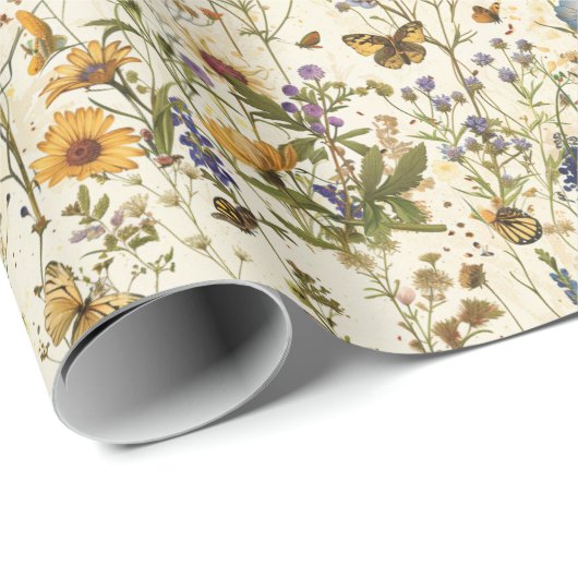 Wildflower & Butterfly Decoupage:  kunst Cadeaupapier (Rol Hoek)