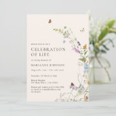 Wildflower Butterfly Floral Viering van het Leven Kaart (Staand voorkant)