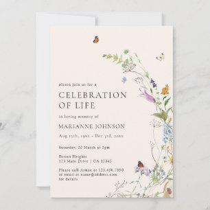 Wildflower Butterfly Floral Viering van het Leven Kaart