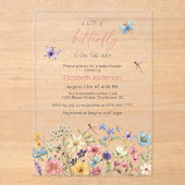 Wildflower Butterfly Garden Baby shower Acryl Uitnodigingen (Voorkant)