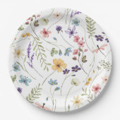 Wildflower Butterfly Garden Baby shower Papieren Bordje (Voorkant)
