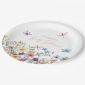 Wildflower Butterfly Garden Baby shower Papieren Bordje (Gekanteld)