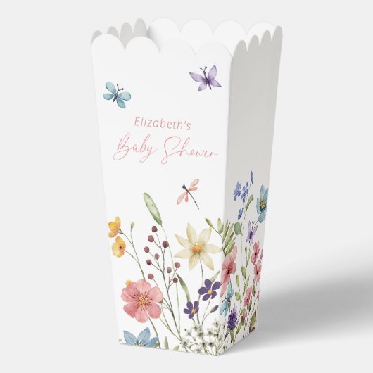 Wildflower Butterfly Garden Baby shower Popcorn Bedankdoosjes (Voorkant)