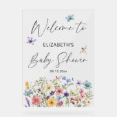 Wildflower Butterfly Garden Baby shower Welkom Acryl Bord (Voorkant)