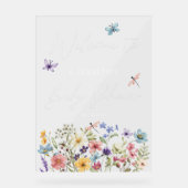 Wildflower Butterfly Garden Baby shower Welkom Acryl Bord (Voorkant)