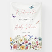 Wildflower Butterfly Garden Baby shower Welkom Spandoek (Verticaal)