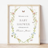 Wildflower Butterfly Garden Baby Welkomstbord Poster