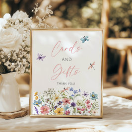 Wildflower Butterfly Garden Kaarten en geschenken Poster