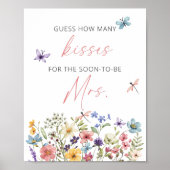 Wildflower Butterfly Garden Raad eens hoeveel kuss Poster (Voorkant)