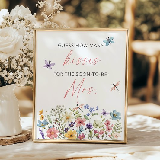 Wildflower Butterfly Garden Raad eens hoeveel kuss Poster