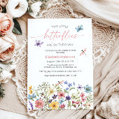 Wildflower Butterfly Garden Twin Baby shower Kaart