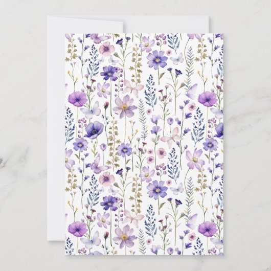 Wildflower Butterfly gepersonaliseerd briefpapier Bedankkaart (Achterkant)