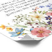 Wildflower Butterfly Hoe groot is de buik van mama Poster (Hoek)