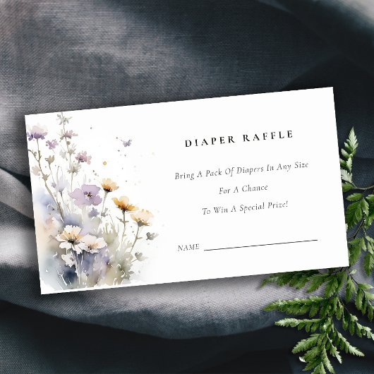 Wildflower Butterfly Luier Raffle Baby shower Informatiekaartje