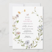 Wildflower Butterfly Meadow Baby shower Kaart (Voorkant)