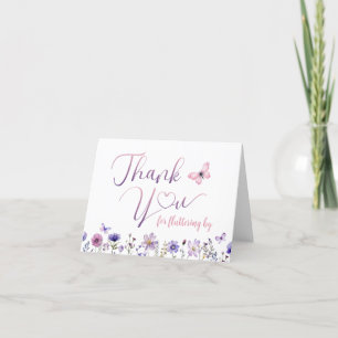 Wildflower Butterfly Party Bedankt Card
