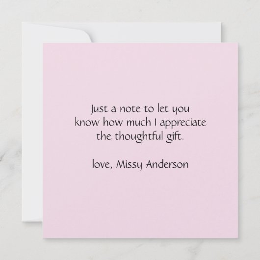 Wildflower Butterfly Pink Dank u kaart (Achterkant)