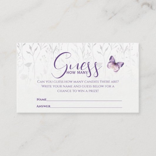 Wildflower Butterfly Raad hoeveel spel Kaart (Voorkant)