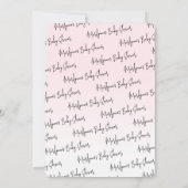 Wildflower Butterfly Roze Script Baby shower Kaart (Achterkant)