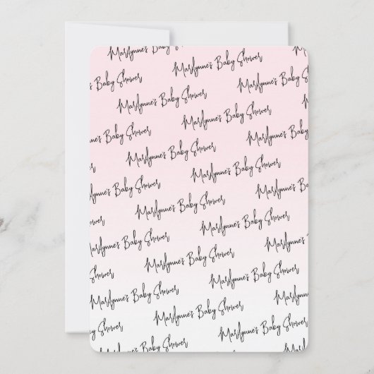 Wildflower Butterfly Roze Script Baby shower Kaart (Achterkant)