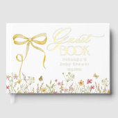 Wildflower Butterfly Spring floral Baby shower Gastenboek (Voorkant)