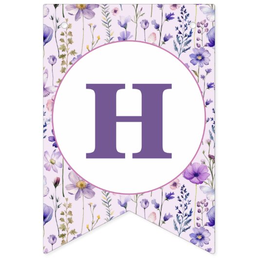 Wildflower Butterfly Verjaardag Banner Vlaggen (Tweede vlag)