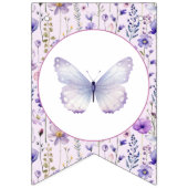 Wildflower Butterfly Verjaardag Banner Vlaggen (Eerste vlag)