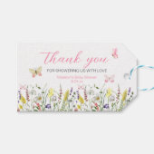 Wildflower Butterfly Waterverf Dank u Cadeaulabel (Voorkant (Horizontaal))