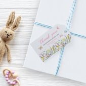 Wildflower Butterfly Waterverf Dank u Cadeaulabel