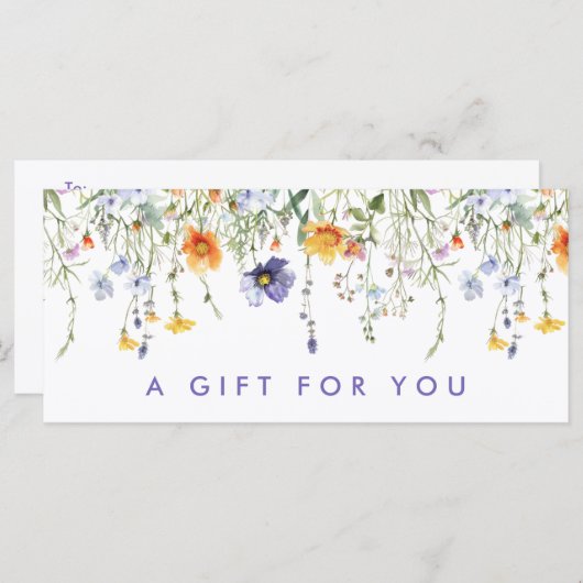 Wildflower Cadeaubon (Voorkant / Achterkant)