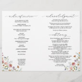 Wildflower Celebration of Life begrafenisprogramma Flyer (Achterkant)