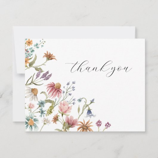 Wildflower Celebration of Life Funeral Thank You Bedankkaart (Voorkant)