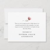 Wildflower Celebration of Life Funeral Thank You Bedankkaart (Achterkant)