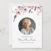 Wildflower "Celebration of Life" Photo Funeral  Kaart (Voorkant)