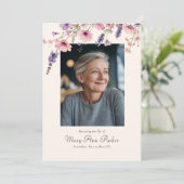 Wildflower "Celebration of Life" Photo Funeral Kaart (Staand voorkant)